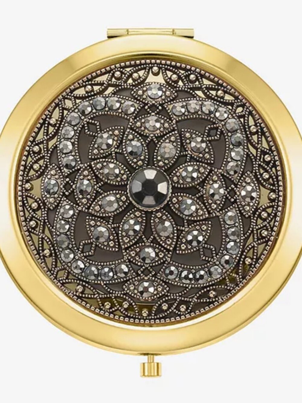 Monet Jewelry Gold Tone Compact Mirror